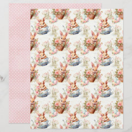 Vintage Easter Bunny Scrapbook Paper