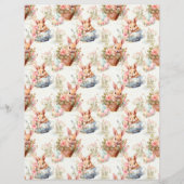 Vintage Easter Bunny Scrapbook Paper (正面)