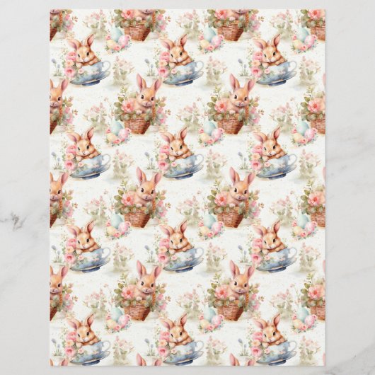 Vintage Easter Bunny Scrapbook Paper (正面)