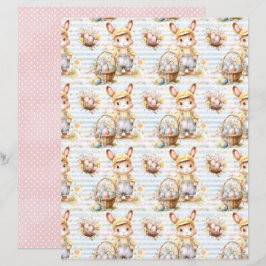 Vintage Easter Bunny Scrapbook Paper