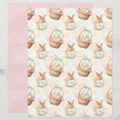 Vintage Easter Bunny Scrapbook Paper (正面/裏面)