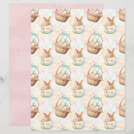 Vintage Easter Bunny Scrapbook Paper