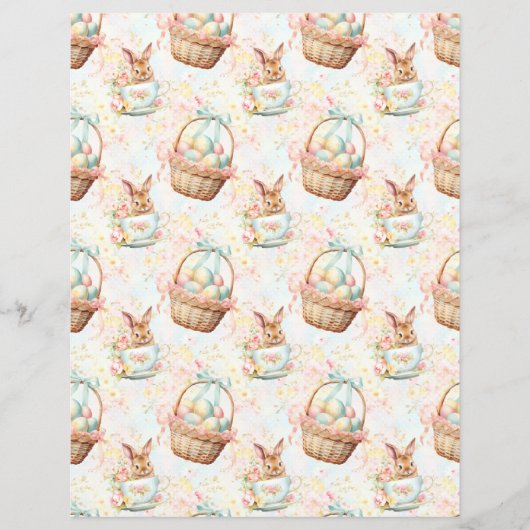 Vintage Easter Bunny Scrapbook Paper (正面)