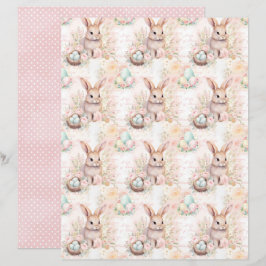 Vintage Easter Bunny Scrapbook Paper
