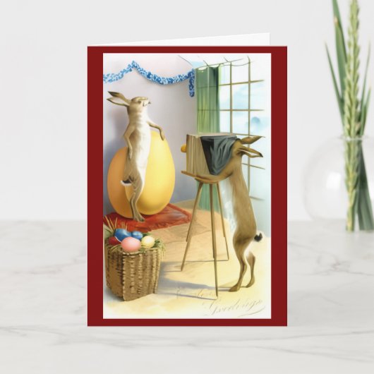 Vintage Easter Bunny Spring カード (正面)