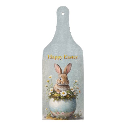 Vintage Easter Bunny with daisies カッティングボード (正面)