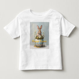 Vintage Easter Bunny with daisies トドラーTシャツ