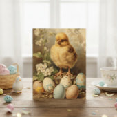 Vintage Easter Chick Basket ポストカード