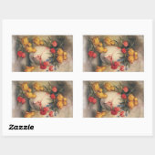 Vintage Easter Chicks with Red Tulip Flowers 長方形シール (シート)