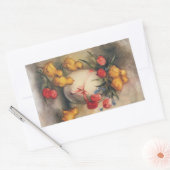 Vintage Easter Chicks with Red Tulip Flowers 長方形シール (封筒)