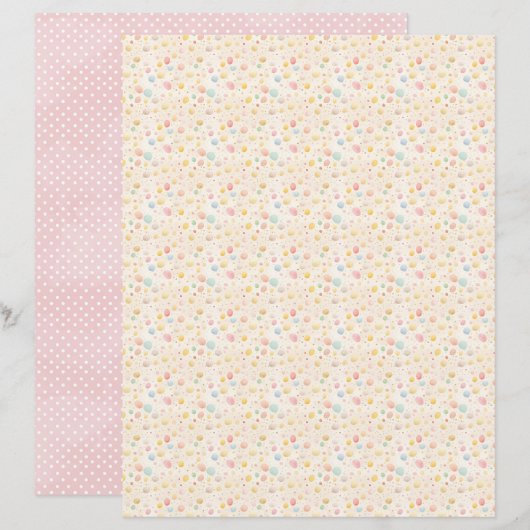 Vintage Easter Eggs Scrapbook Paper (正面/裏面)