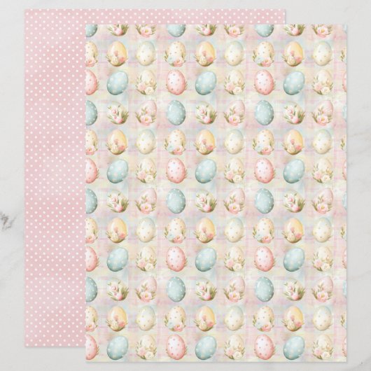 Vintage Easter Eggs Scrapbook Paper (正面/裏面)