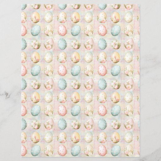 Vintage Easter Eggs Scrapbook Paper (正面)