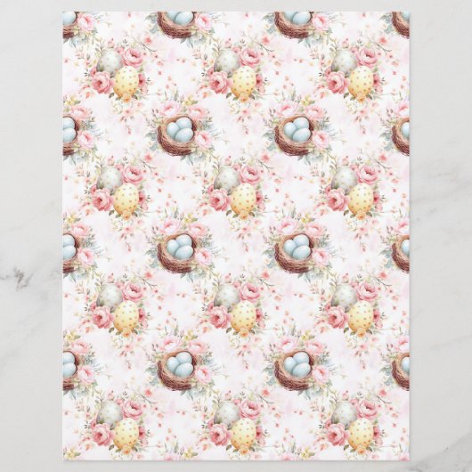 Vintage Easter Eggs Scrapbook Paper (正面)