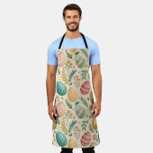 Vintage Easter Eggs with Floral Buds エプロン (着用した状態)