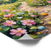 Vintage Easter Garden Path Art ポスター (角)