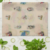 Vintage Easter Germany postcards - retro seamless キッチンタオル (折り畳み)