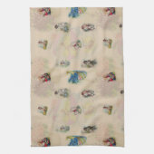 Vintage Easter Germany postcards - retro seamless キッチンタオル (縦)