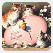 Vintage Easter Greetings スクエアシール (正面)