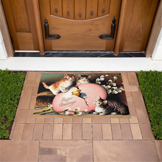 Vintage Easter Greetings ドアマット (室外)