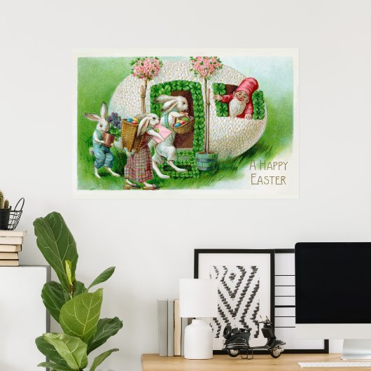 Vintage Easter Greetings   ポスター (ホームオフィス)