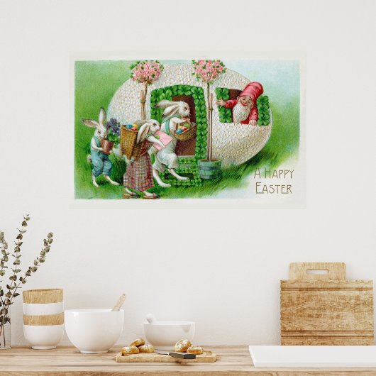 Vintage Easter Greetings   ポスター (キッチン)