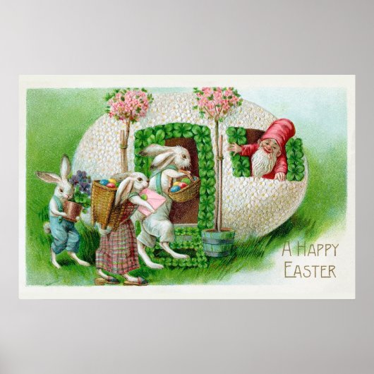 Vintage Easter Greetings ポスター (正面)