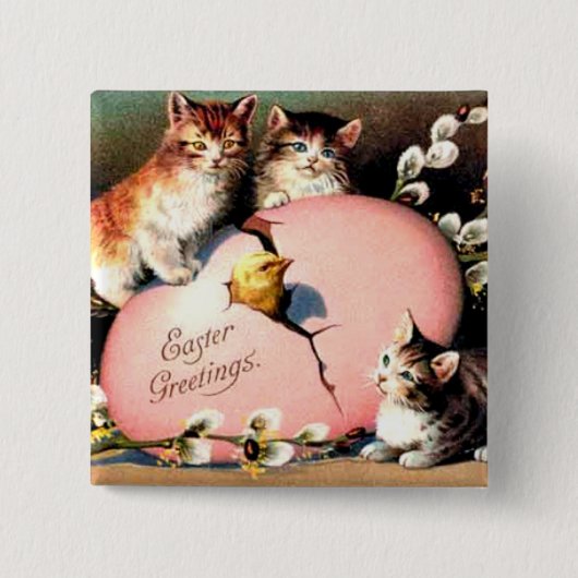 Vintage - Easter Greetings 缶バッジ (正面)