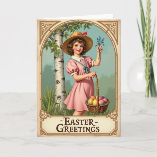 Vintage Easter Greetings Card カード (正面)