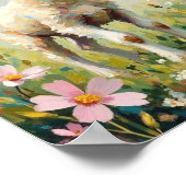 Vintage Easter Lamb Spring Countryside Art ポスター (角)