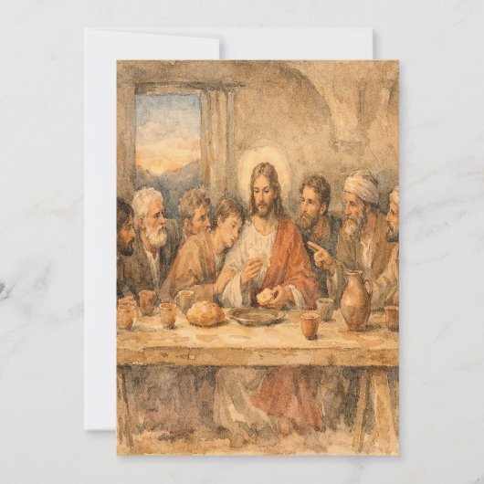 Vintage Easter Last Supper Greeting Card シーズンカード (正面)
