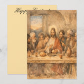 Vintage Easter Last Supper Greeting Card シーズンカード (正面/裏面)