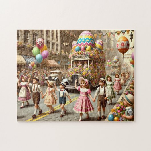 Vintage Easter Parade Retro Springtime Celebration ジグソーパズル (横)