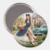Vintage Easter Pin-Up Magnet | Sweet Spring マグネット (正面/裏面)