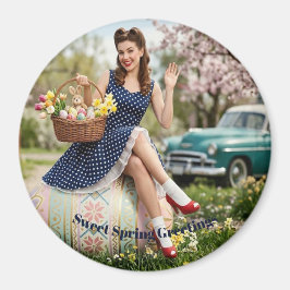 Vintage Easter Pin-Up Magnet | Sweet Spring マグネット