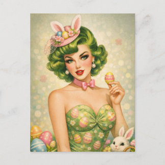 Vintage Easter Pin-Up Postcard  シーズンポストカード