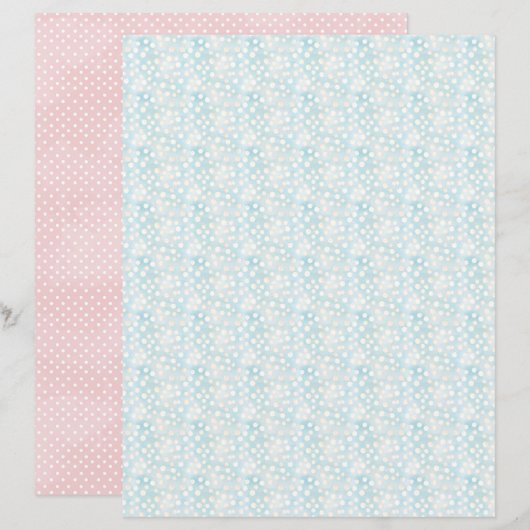 Vintage Easter Polka Dot Scrapbook Paper (正面/裏面)
