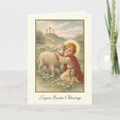Vintage Easter Religious Blessings Prayer シーズンカード (正面)