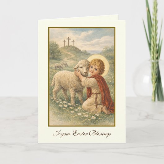 Vintage Easter Religious Blessings Prayer シーズンカード (正面)