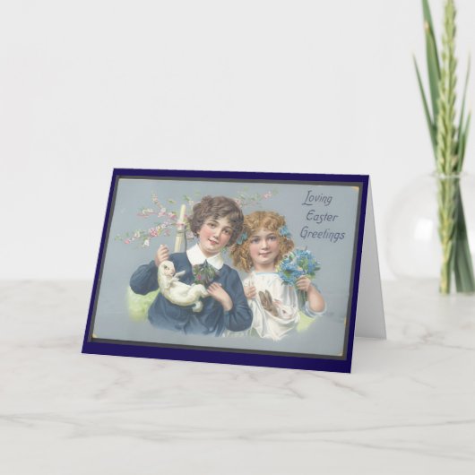 Vintage Easter Retro Greeting Nostalgia Springtime カード (正面)