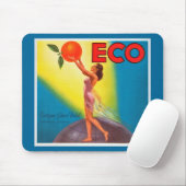 Vintage Eco Orange Label マウスパッド (マウス)