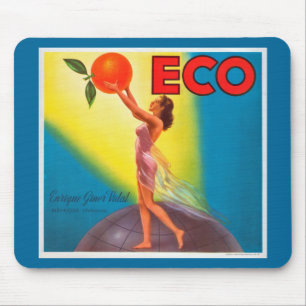 Vintage Eco Orange Label マウスパッド