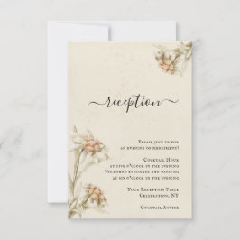 Vintage Edelweiss Floral Reception Enclosure Card 招待状