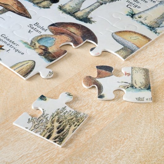 Vintage Edible Mushroom Chart ジグソーパズル (側面)