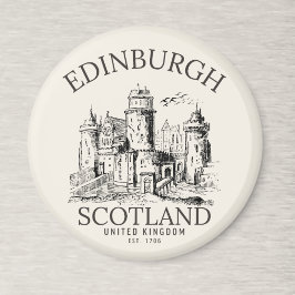 Vintage Edinburgh | Castle Retro Design マグネット