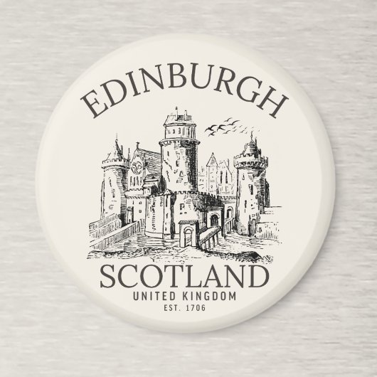 Vintage Edinburgh | Castle Retro Design マグネット
