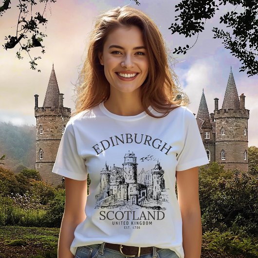 Vintage Edinburgh Castle | United Kingdom トライブレンドTシャツ
