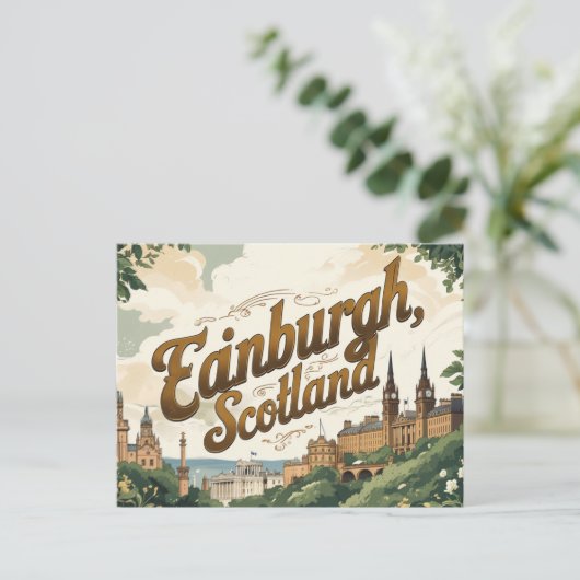 Vintage Edinburgh Charm ポストカード (スタンド正面)