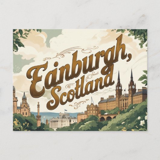 Vintage Edinburgh Charm ポストカード (正面)