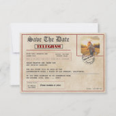 Vintage Editable Rustic Photo old fashioned  セーブザデート (正面)